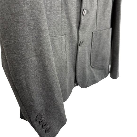 Kenneth Cole New York Mens Gray Ponte Thick Knit Blazer Suit Jacket Stretch 40 - Picture 2 of 16